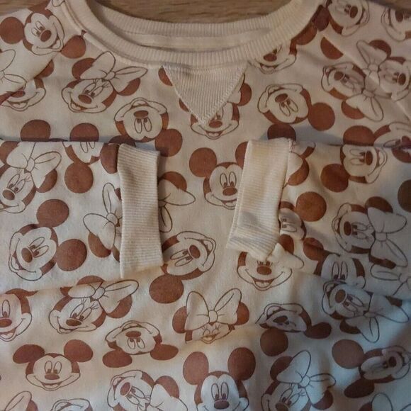 Disney Tops - Disney Mickey & Minnie Mouse All Over Graphic CrewNeck Pullover Sweatshirt 15-17